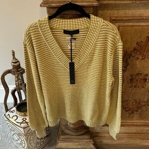 NWT House of Harlow Striped V-Neck Sweater